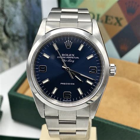 rolex air king 34mm with blue lume|buy rolex air king 2022.